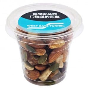 Branded Promotional Tub filled with Fruit & Nut Mix 80g