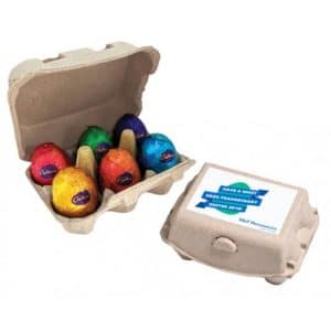 Branded Promotional Carton with x6 Chocolate Eggs