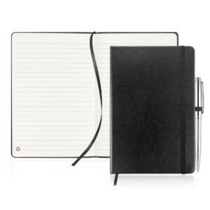Branded Promotional A5 LEATHER GRAIN PU NOTEBOOK
