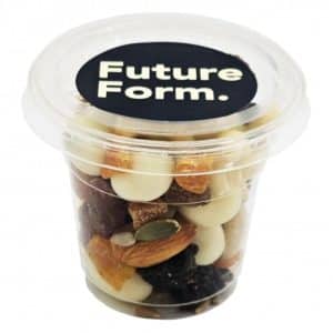 Branded Promotional Tub filled with Premium Trail Mix 80g