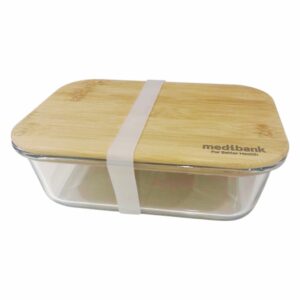 Branded Promotional GLASS LUNCH BOX WITH BAMBOO LID