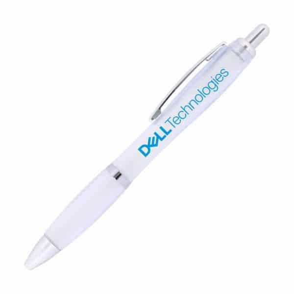 Branded Promotional Plastic Pen Ballpoint Frost Cara - Blue Ink