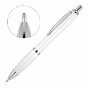 Branded Promotional PLASTIC PEN BALLPOINT BROAD NIB CARA 1.6MM