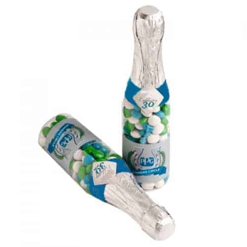 Branded Promotional Champagne Bottle Filled With Chewy Fruits 220G