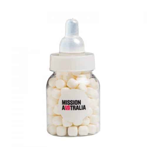 Branded Promotional Baby Bottle Filled With Mints 50G