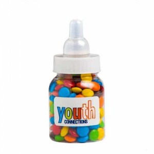 Branded Promotional Baby Bottle Filled with Mini M&Ms 45g
