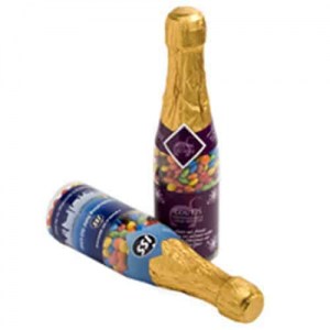 Branded Promotional Champagne Bottle filled with Mini M&Ms 220g