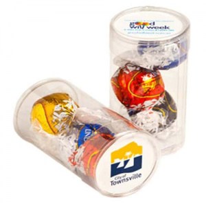 Branded Promotional Pet Tube with Lindt Balls x3