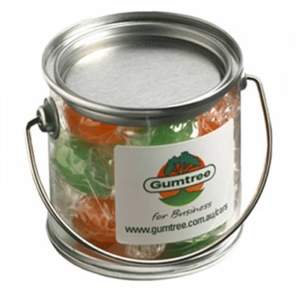 Branded Promotional Small Pvc Bucket Filled With Boiled Lollies
