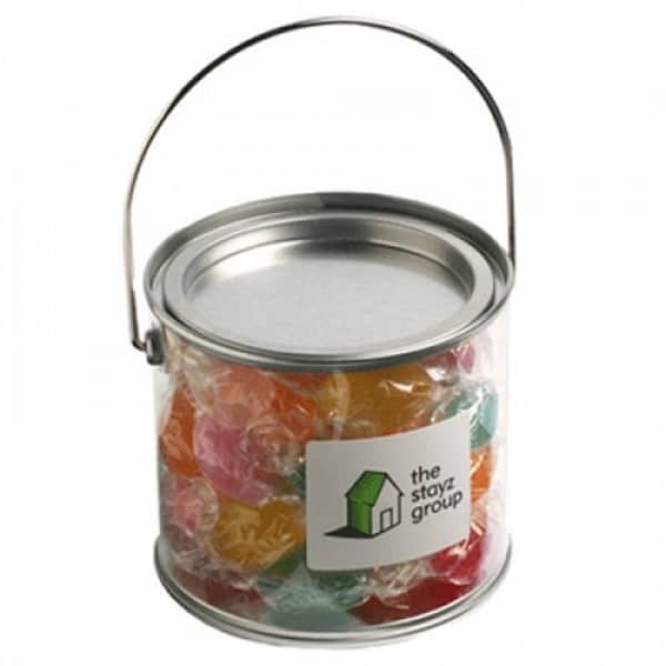 Branded Promotional Medium Pvc Bucket Filled With Boiled Lollies