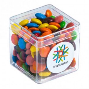 Branded Promotional M&Ms in HARD Cube 60g