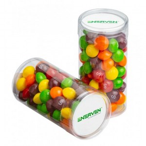 Branded Promotional Pet Tube with Skittles 100g