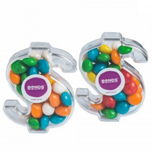 Branded Promotional Acrylic Dollar filled with Chewy Fruits 40g
