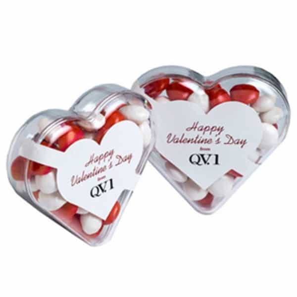 Branded Promotional Acrylic Heart Filled With Jelly Belly Jelly Beans 50G