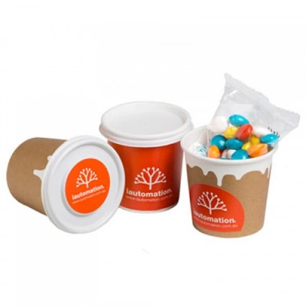 Branded Promotional Coffee Cup With Chewy Fruits 50G