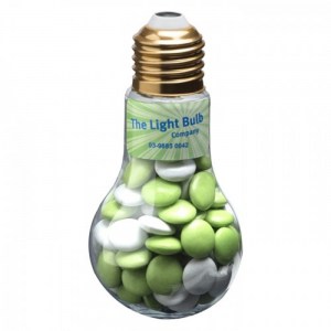 Branded Promotional Light Bulb with Choc Beans 100g