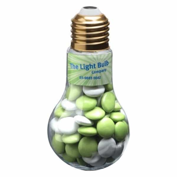 Branded Promotional Light Bulb With Choc Beans 100G