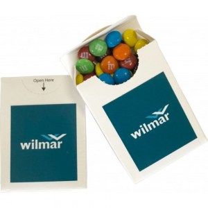 Branded Promotional Flip Lid Cardboard Box with M&Ms 25g *Plastic Free*