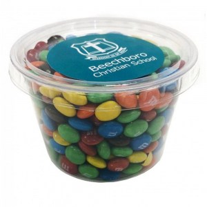 Branded Promotional Tub filled with M&Ms 100g