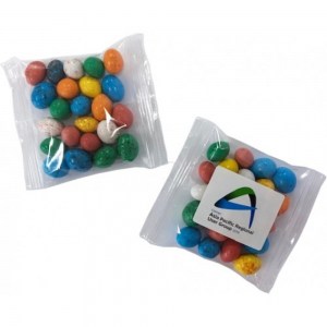 Branded Promotional Candy Coated Chocolate Eggs in Bag 50G