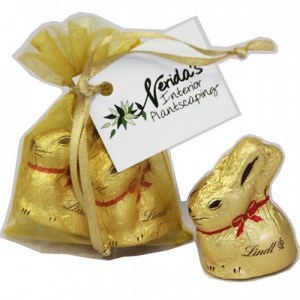 Branded Promotional Organza Bag with Gold Lindt Bunny x2