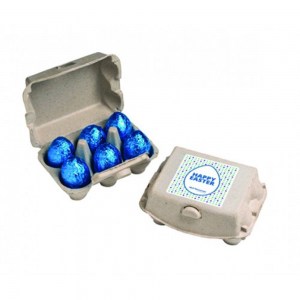 Branded Promotional Carton with x6 Chocolate Eggs