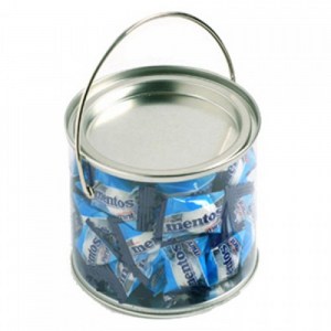 Branded Promotional Medium PVC Bucket filled with Mentos