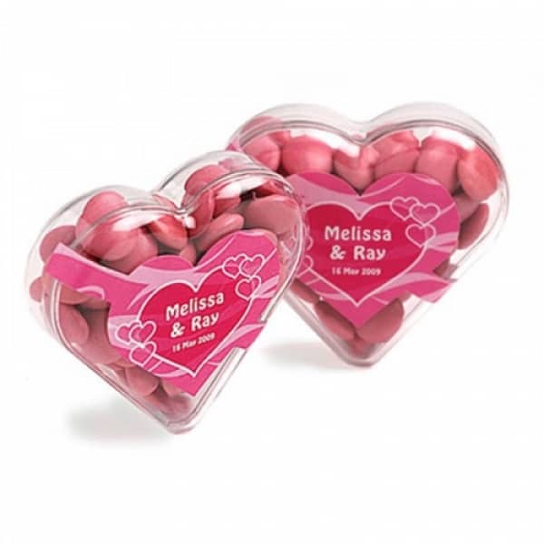 Branded Promotional Acrylic Heart With Mints 50G