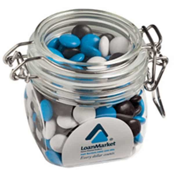 Branded Promotional Small Canister With Choc Beans 200G