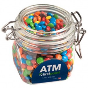 Branded Promotional Small Canister with Mini M&Ms 200g