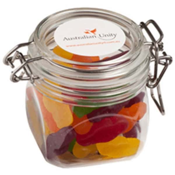 Branded Promotional Small Canister With Jelly Babies 170G