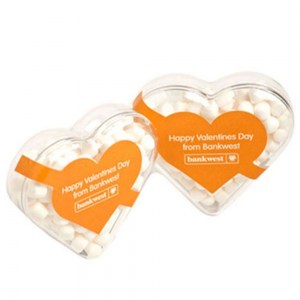 Branded Promotional Acrylic Heart With M&Ms 50g
