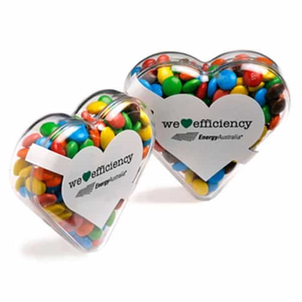 Branded Promotional Acrylic Heart With Chewy Fruits 50G