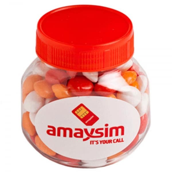 Branded Promotional Plastic Jar with Chewy Fruit 170g