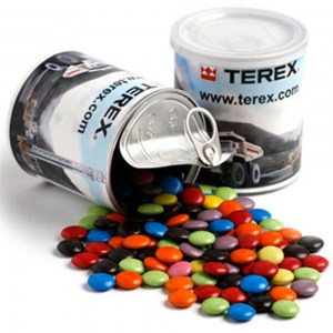 Branded Promotional Pull Can with Choc Beans 200g