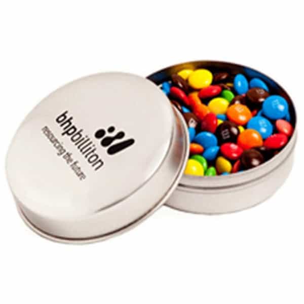 Branded Promotional Candle Tin Filled With M&Amp;Ms 50G