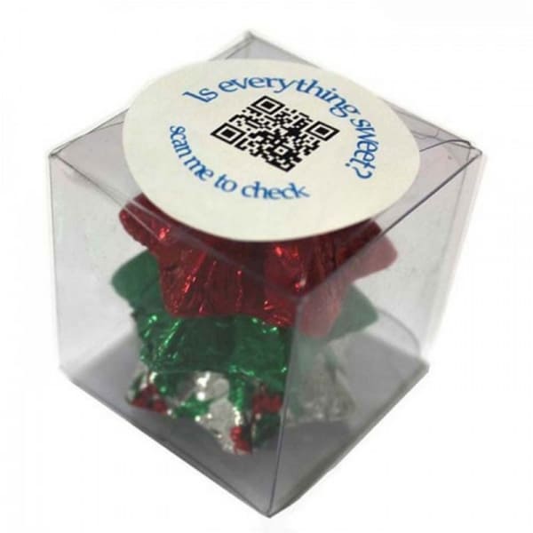 Branded Promotional Cube Filled With Christmas Chocolates 30G