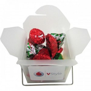 Branded Promotional Frosted Noodle Box with Christmas Chocolates 85g