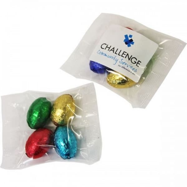 Branded Promotional Mini Solid Easter Eggs In Bag X4 Eggs