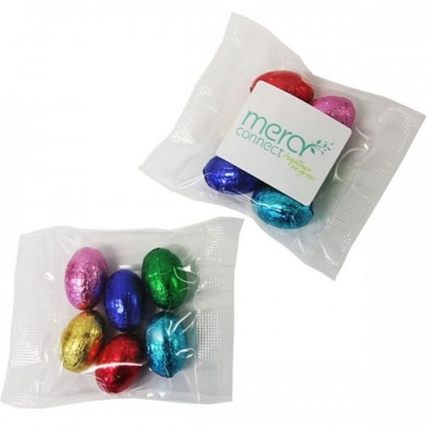 Branded Promotional Mini Solid Easter Eggs In Bag X6 Eggs