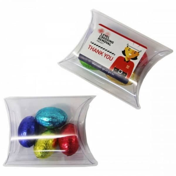 Branded Promotional Pillow Pack With Mini Solid Easter Eggs X4