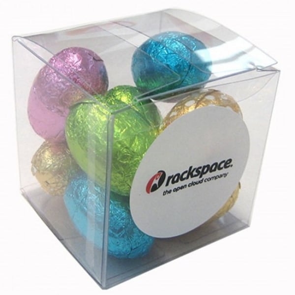 Branded Promotional Cube With Mini Easter Eggs X9