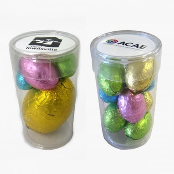 Branded Promotional Pet Tube Filled With Easter Eggs