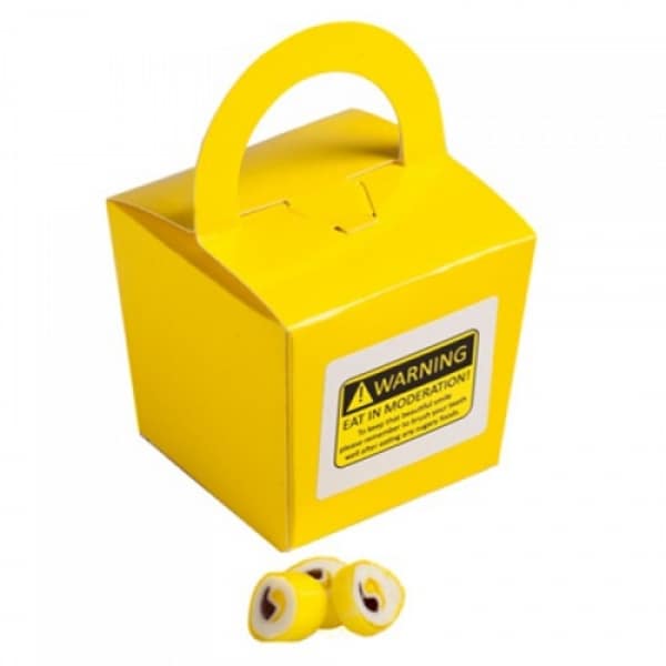 Branded Promotional Coloured Noodle Box Filled With Personalised Rock Candy 100G
