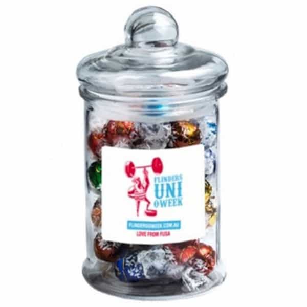 Branded Promotional Big Apothecary Jar With Lindt Balls X40