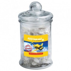 Branded Promotional Big Apothecary Jar with Big Chewy Mints x80