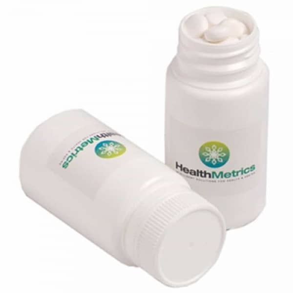 Branded Promotional Pill Jar with Mints 120g