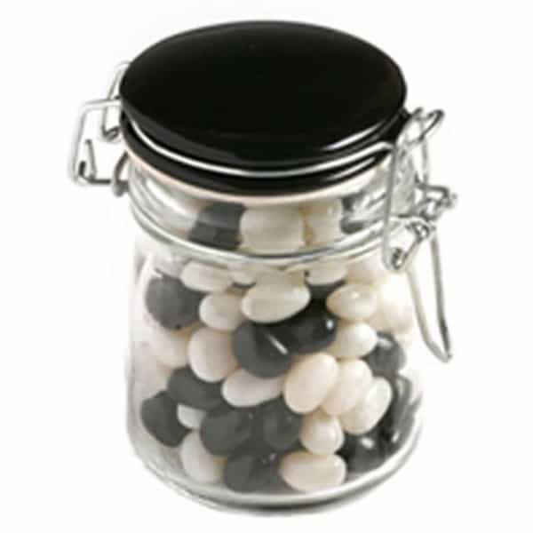 Branded Promotional Glass Clip Lock Jar With Jelly Beans 160G