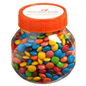 Branded Promotional Plastic Jar with M&Ms 145g