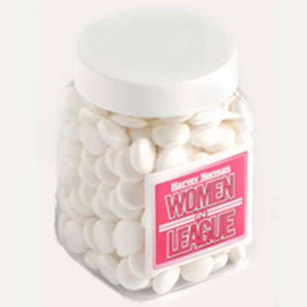 Branded Promotional Square Plastic Jar With Mints 180G